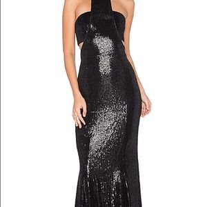 Black Sequin Evening Gown